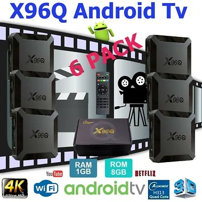 Android 10.0 TV Box X96Q Quad Core HD 4K Media Stream Player Mini PC (6 PACK) • $125.99
