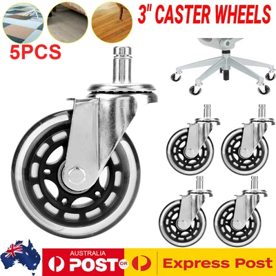 $26.89 • Buy 5x Chair Casters Office Chair Wheels Replacement 3  75mm Rolling Casters
