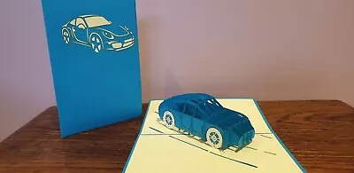 3D Pop Up Racing's Car/Porsche Greeting Card(Birthday Congrats Get Well Blank • £3.35