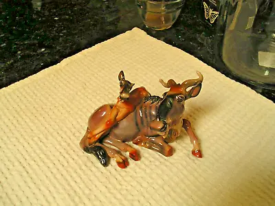 K Cantrell Elsa's African Safari Wildebeest /Gnu With Foul 5.25  Figurine SIGNED • $9.99