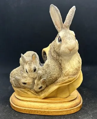 Mill Creek Studios Three Bunny W/Mother Rabbit On Wood Base 63050. Full House • $19.99