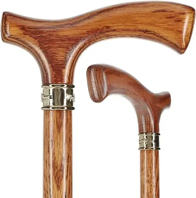 Genuine Fritz Oak Walking Cane W/ Brass Collar • $57.60