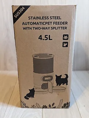Pet Automatic Feeder Dog Cat Food Dispenser 4.5L Pet Feeder With 2-Way Splitter • $50