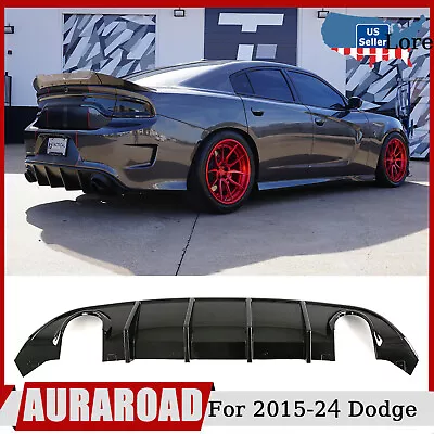 For 2015-2024 Dodge Charger Diffuser SRT GT Style Rear Bumper Lip Carbon Fiber • $84.99