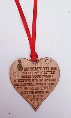 Mummy To Be I Can't Wait To Meet You Wood Heart Mum Mummy Wife Baby Gift  • £6.95