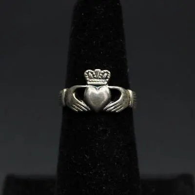 Solvar Celtic 925 STERLING SILVER Vintage Estate Made In Ireland Claddagh Size 6 • $55