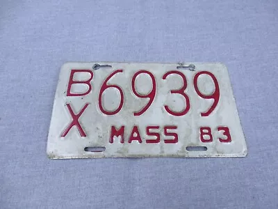 Ventage Motorcycle License Plate Massachusetts 1983 Biker Man Cave Wall Decor • $22