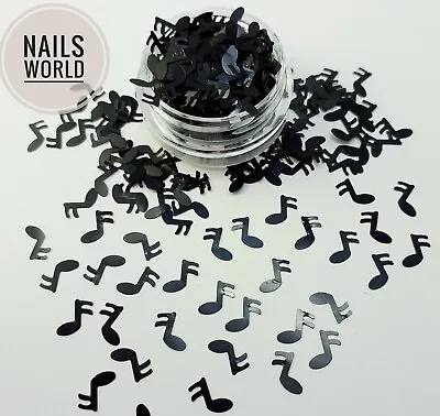 Single Musical Note Nail Art Music Glitter Sequins Decoration DIY Manicure UK • $3.72