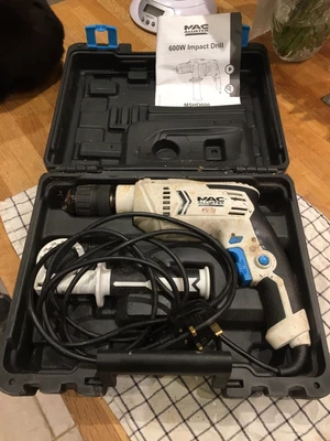 £12.50 • Buy Used MacAllister Corded Electric Hammer Drill 600w - Keyless Chuck - Case - GWO