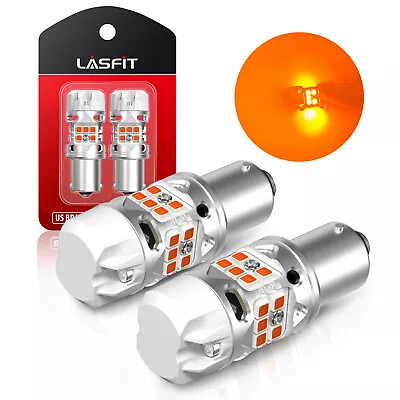 LASFIT 1156 7506 LED Front Turn Signal Light Bulbs No Hyper Flash Amber Yellow • $59.99