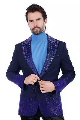 Barabas Men's Rhinestone Peak Lapel Luxury Blazer 2EBL3 • $524