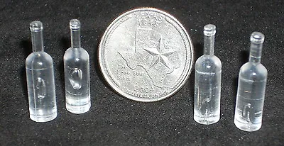 4 Blank Clear Wine Bottle Bottles 1:12 Customize Alcohol Dollhouse Miniatures  • $4