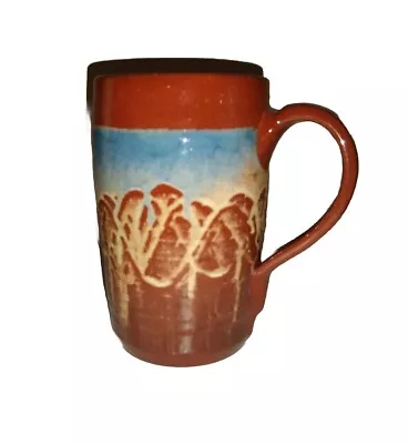 Handmade Redware Pottery Coffee Mug Cup Signed G. A. Johnstone Calgoma Canada • $14