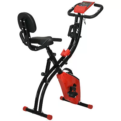 HOMCOM 2-In-1 Upright Exercise Bike 8-Level Adjustable With Pulse Sensor Red • £114.99