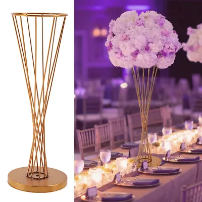 50cm Metal Tower Geometric Flower Stand Pedestal Table Centrepiece Wedding Decor • £14.94