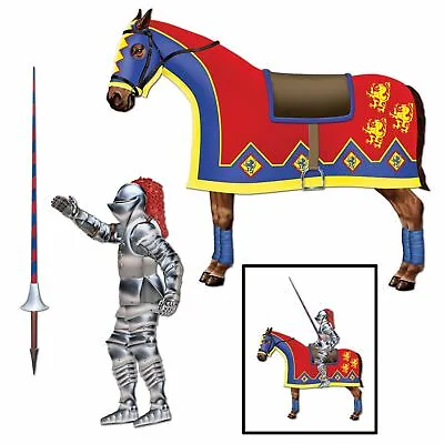 Jointed Medieval Knight Jouster Cutout Medieval Knights Party Decoration - 81cm • £16.99