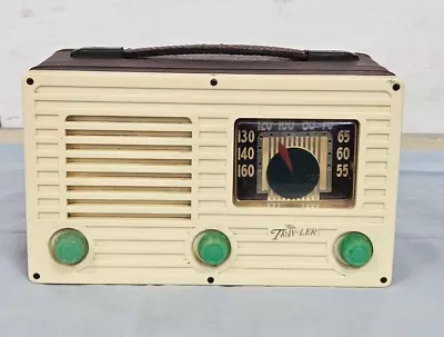 Vintage 1956 Trav-ler Model 5022 Tube AM Radio W/ Green Knobs • $30