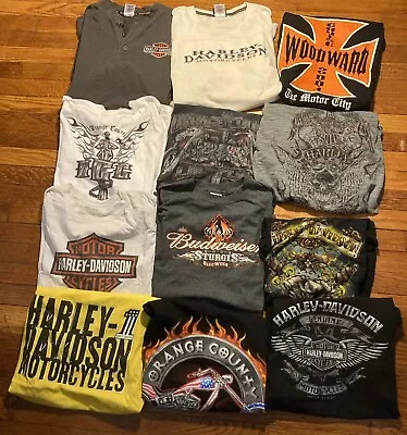 Lot 22 Harley Davidson T Shirt Men’s Tees SIZE L Wholesale Resell Motorcycle Vtg • $10