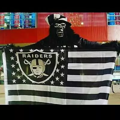 Oakland Raiders 3x5 Foot American Flag Banner New Las Vegas • $8.99