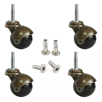 Furniture Ball Caster Wheels Vintage Furniture Replacement Castors For Chair ... • $17.99