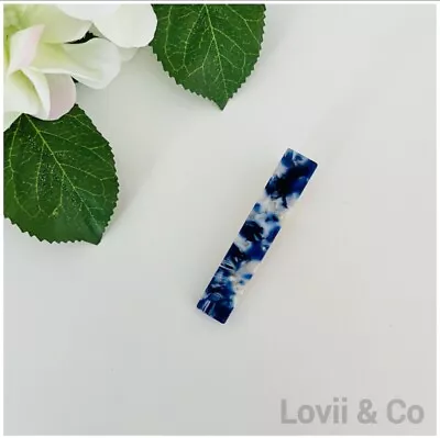 Womens / Girls Blue & White Hair Clips - Alligator Clips 1pk • $3.90