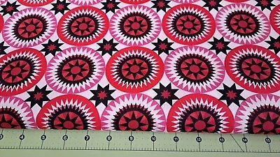 Red Medallion 100% Cotton Fabric Sold By The Yard #628 • $4.79