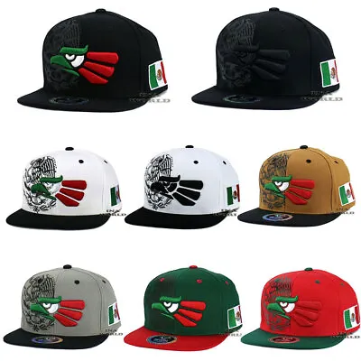 Mexican Hat Snapback Hecho En Mexico Eagle Aguila Flag Flat Bill Baseball Cap • $17.80