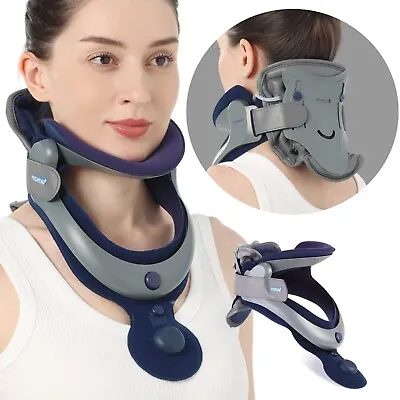 Inflatable Cervical Neck Traction Device Air Pump Adjustable Neck Support NEW • £77.99