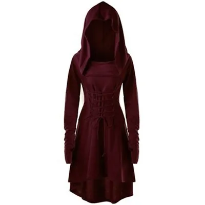 $14.22 • Buy Witch Ladies Steampunk Women Fancy Dress Gothic Punk Hooded Halloween Party