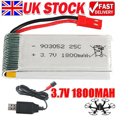 3.7V 1800mAh ST Plug LiPo Rechargeable Battery Lithium Polymer For RC Drone UK • £5.89