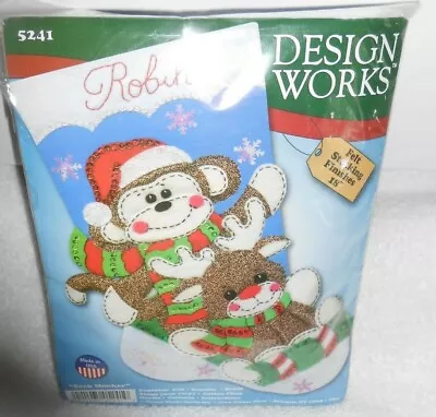 Felt Embroidery Kit ~ Design Works Sock Monkey Christmas Stocking #DW5241 New • $17.95