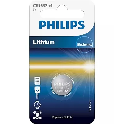 CR1632 3V Lithium Philips Button Battery Coin Cell DL1632 For Car Key Fob UK • £2.65