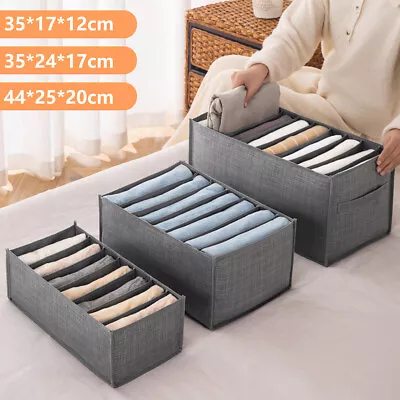 Jeans Storage Box Non-Woven Fabric Clothes Drawer Organizer Visible Gray BiWHw • $10.79