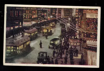 PC-2082** Vintage PC ** Broaadway At Night**New York New York • $3.95