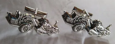 Vintage Euclid Road Scraper Machinery Cuff Links Silver Tone By Mercury Ind.  • $29.99