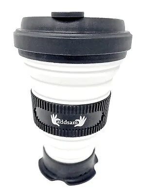 Collapsible Silicone Hot Drinks Cup - 475ml - Large Addsam Creations. BLACK • £3.50