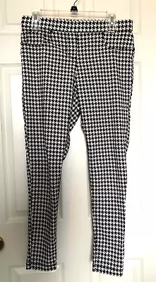 No Boundaries Black White Houndstooth Elastic Waist Stretch Leggings Lg (11-13) • $14.36