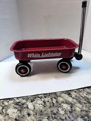 Little Red Wagon For Display Or Toy 12  Metal W/ Plastic Wheels White Lightning • $15