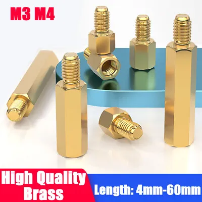 M3 M4 Male Female Spacer Thread Pillar Hex Hexagonal Brass Studs Standoff • £1.67