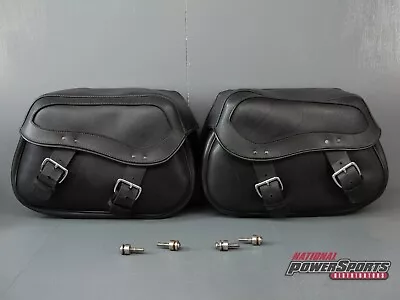 2001 Genuine Victory V92c Leather Saddlebags + Quick Detach Mounts • $310