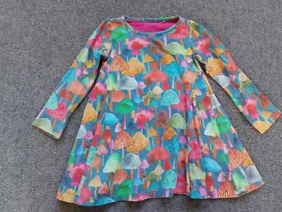*oilily* Girls Long Sleeve Mushroom/toadstool Print Dress  4 Yrs 104 Cm • £9.99