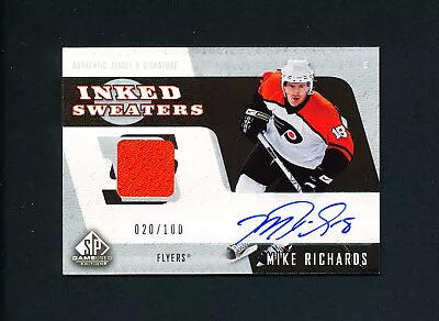 2006 SP GAME USED MIKE RICHARDS Flyers INKED SWEATERS Jersey Auto   • $17.50