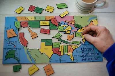 £29.99 • Buy States Of America Wooden Jigsaw Puzzle - USA - Heirloom Puzzles