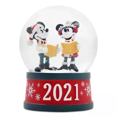 Mickey And Minnie Mouse 2021 Christmas Snowflake Holiday Snow Globe Brand New • $17.99