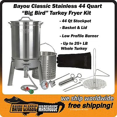 Turkey Deep Fryer  Big Bird  Jumbo Kit For 25+ Lbs Turkeys All Stainless Steel  • $328.88