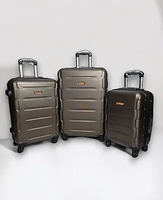 3pcs Suitcase Set ABS Cabin Hard Shell Travel Luggage Trolley 4 Wheel Light A316 • £69.99