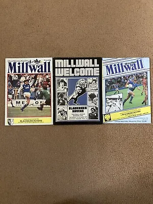 Millwall V Blackburn Rovers 3 Programmes • £1.80