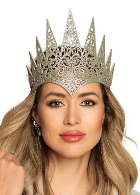 Silver Glitter Fantasy Queen Crown Headpiece • £10.49