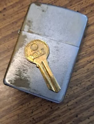 1953 57 Zippo Lighter OLD Used Yale Key On Front Used Condition Original  • $41