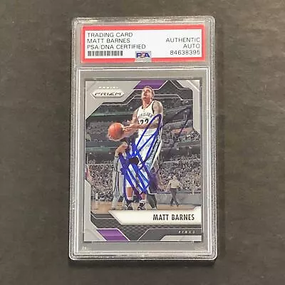 2016-17 Panini Prizm #118 Matt Barnes Signed Card AUTO PSA Slabbed Kings • $49.99